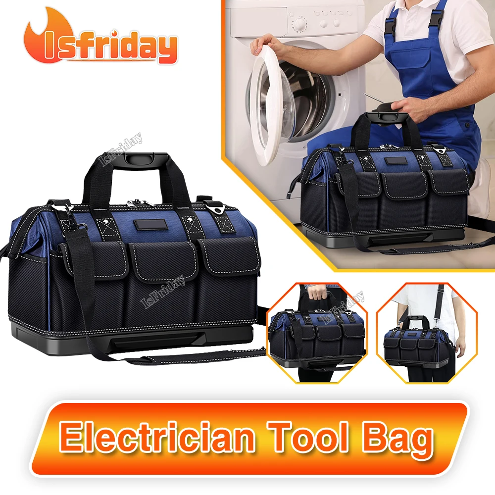 

Large Electrician Tool Bag Organizer Heavy Duty Tool Pouch Bag Waterproof Anti-Fall Storage Bag with Multi Pockets Pochete