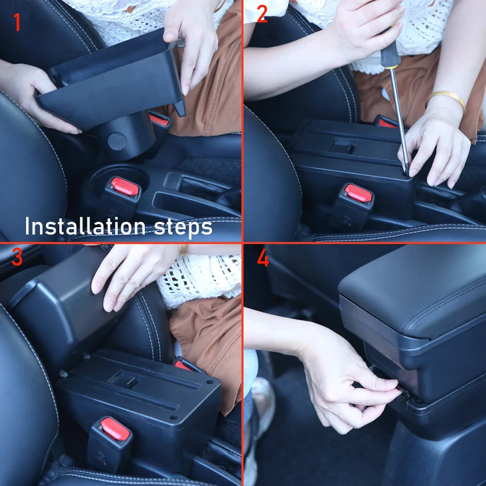 현대 i20 암레스트 박스 차량 수납 박스 자동차 액세서리 내부 부품 세부 정보 개조 부품 센터 간편 설치