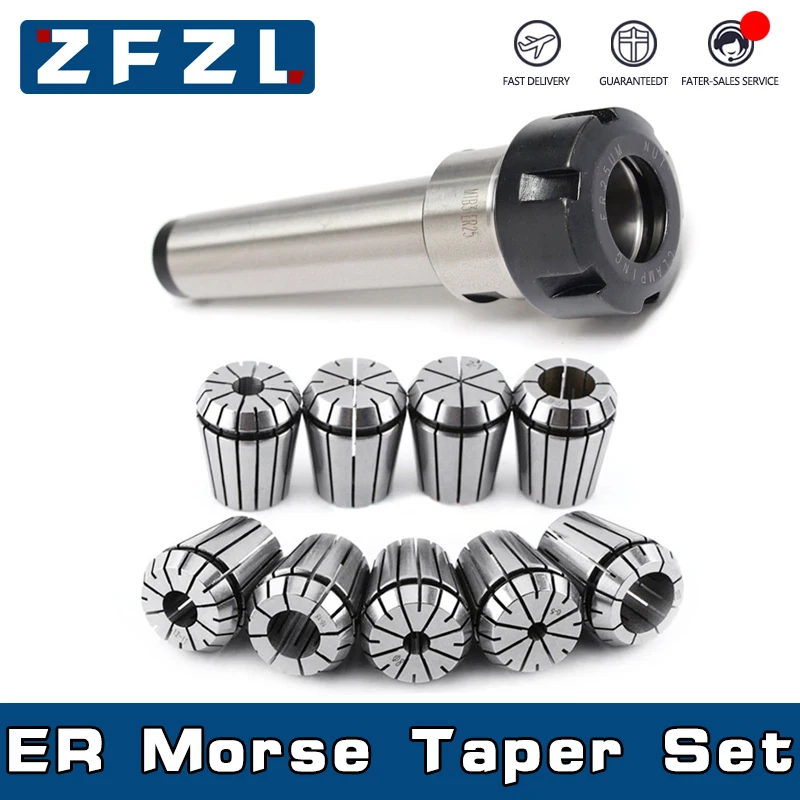 

1 шт. конус Morse MT2 MT3 MT4 ER16 ER20 ER25 ER32 держатель инструмента MTA2/3/4 MTB2/3/4 + 9 шт пружинных цанг для фрезерных токарных станков с ЧПУ