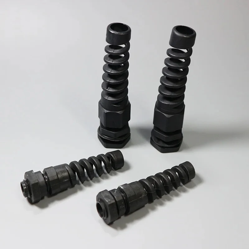 IP68 Waterproof M12/16/18/20 PG7/9/11/13.5 Cable Gland Connector Plastic Flex Spiral Strain Relief Protector 5PCS