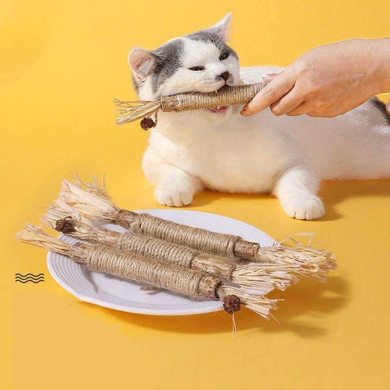 Funny Cat Stick, Bite Resistant Attractive Funny Cat Toys For Cats Grass  Carp + Fishing Rod