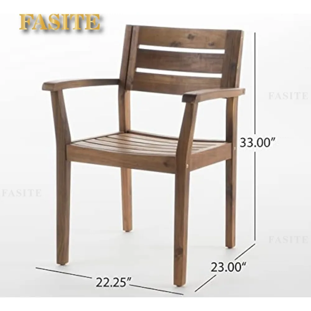 Patio Dining Set 5 Piece Acacia Wood Dining Set, Teak Finish, Outdoor Patio Furniture Set