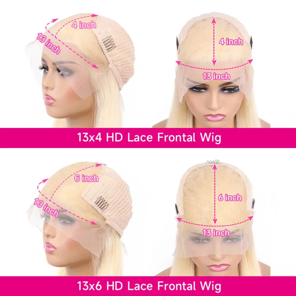 613 Body Wave Honigblonde Perücke, 200 Dichte, Remy-Haar, 13x6 HD Transparente Lace-Frontal-Perücke, 46 Zoll, vorgezupftes Echthaar für Damen – Detail 7