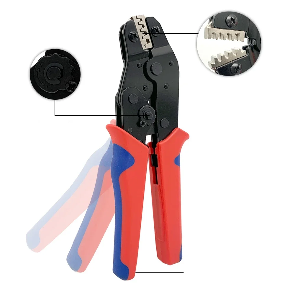 SN-58B Ratchet Crimping Plier Crimper Tool 0.25-1.5mm² AWG24-16 Jaw for Dupont TE JST Molex Terminal Wire Electrical Pliers 4
