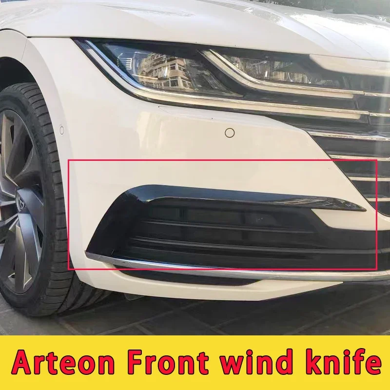 

Car Styling For vw's Arteon CC Body kit Spoiler2019 2020 2021 2022 Front bumper wind knife decoration Bright Black sports R-line