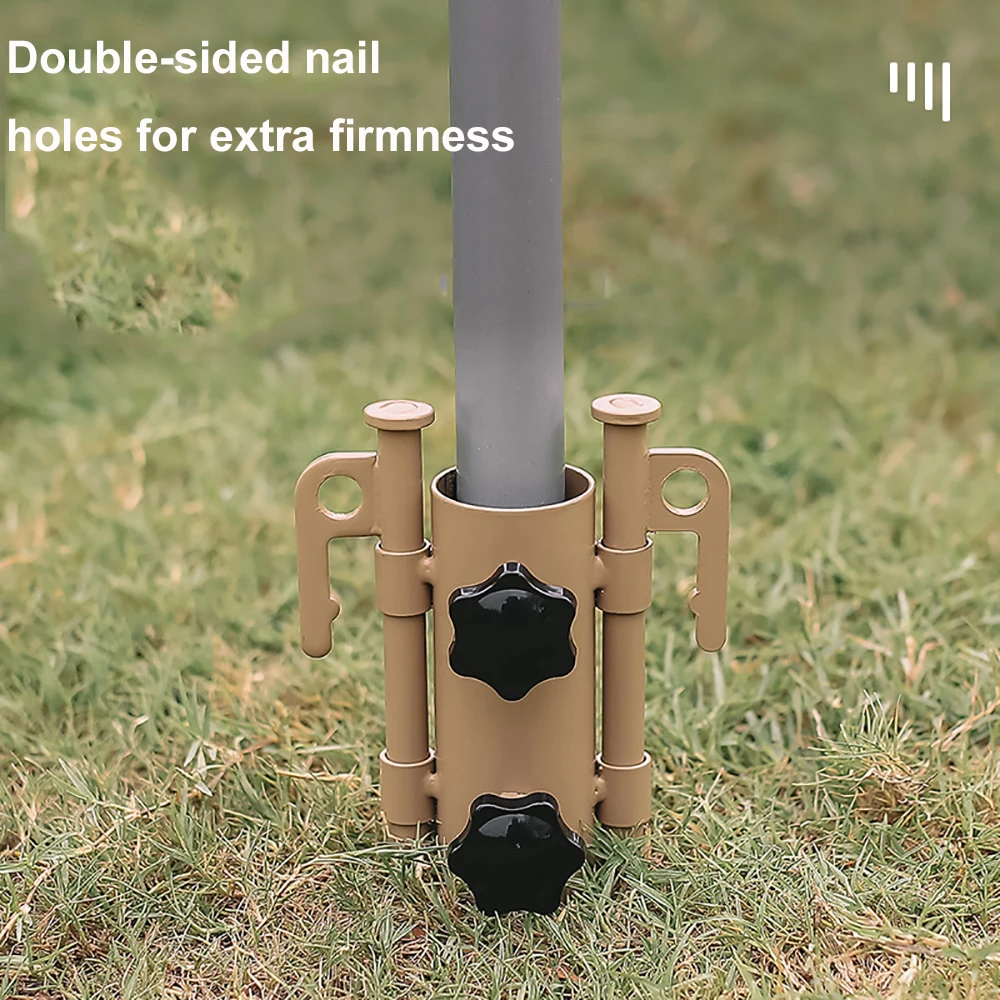 Canopy Rod Holder Adjustable Tent Awning Ground Holder Stainless Steel Windproof Outdoor for Hiking Fishing Tent Accessories