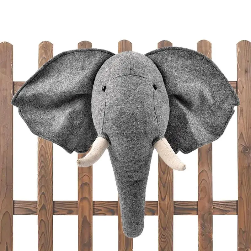 

Elephant 3D Animal Head Wall Mount Children Stuffed Toys Kids Room Wall Home Decoration Accessories Birthday Gifts
