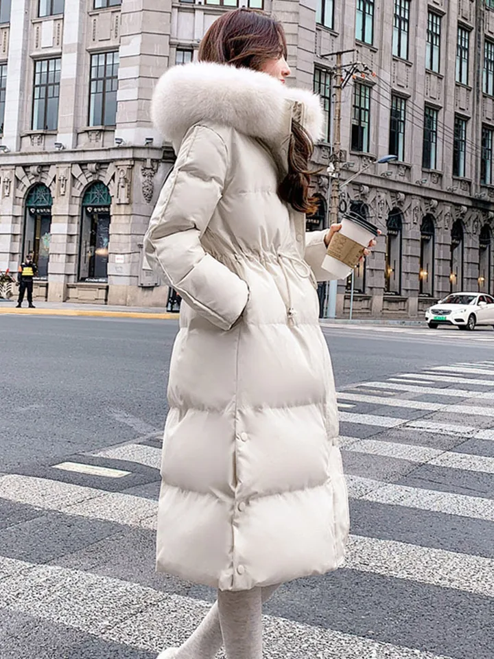 BELLIVERA Piumino Lungo Invernale Donna Con Cappuccio In Pelliccia Staccabile - Leggero E Trapuntato