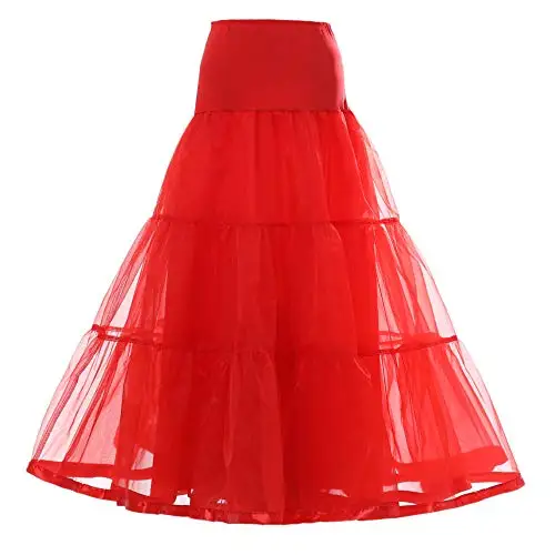 WOWBRIDAL Luxurious 95CM Long Ruffled Crinoline Petticoat for Vintage Bridal Dresses