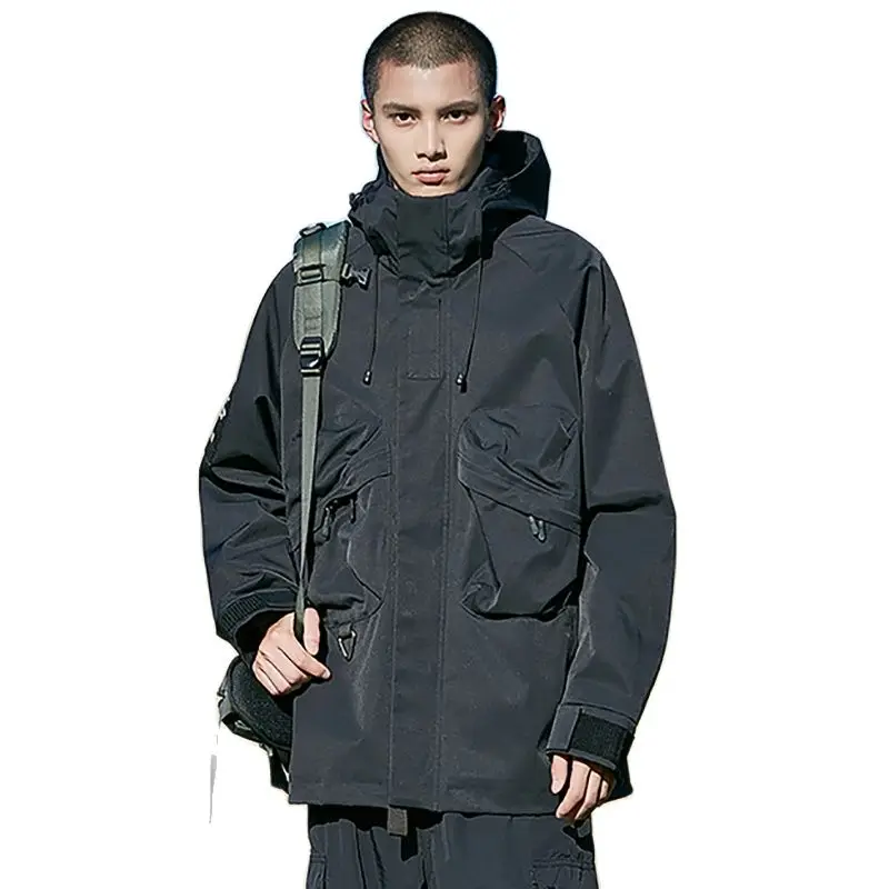 2024 Fall New Men'S High Street Hip-Hop Trend Fashion Outdoor Workwear Windproof Waterproof Casual Handsome Sports Jacket