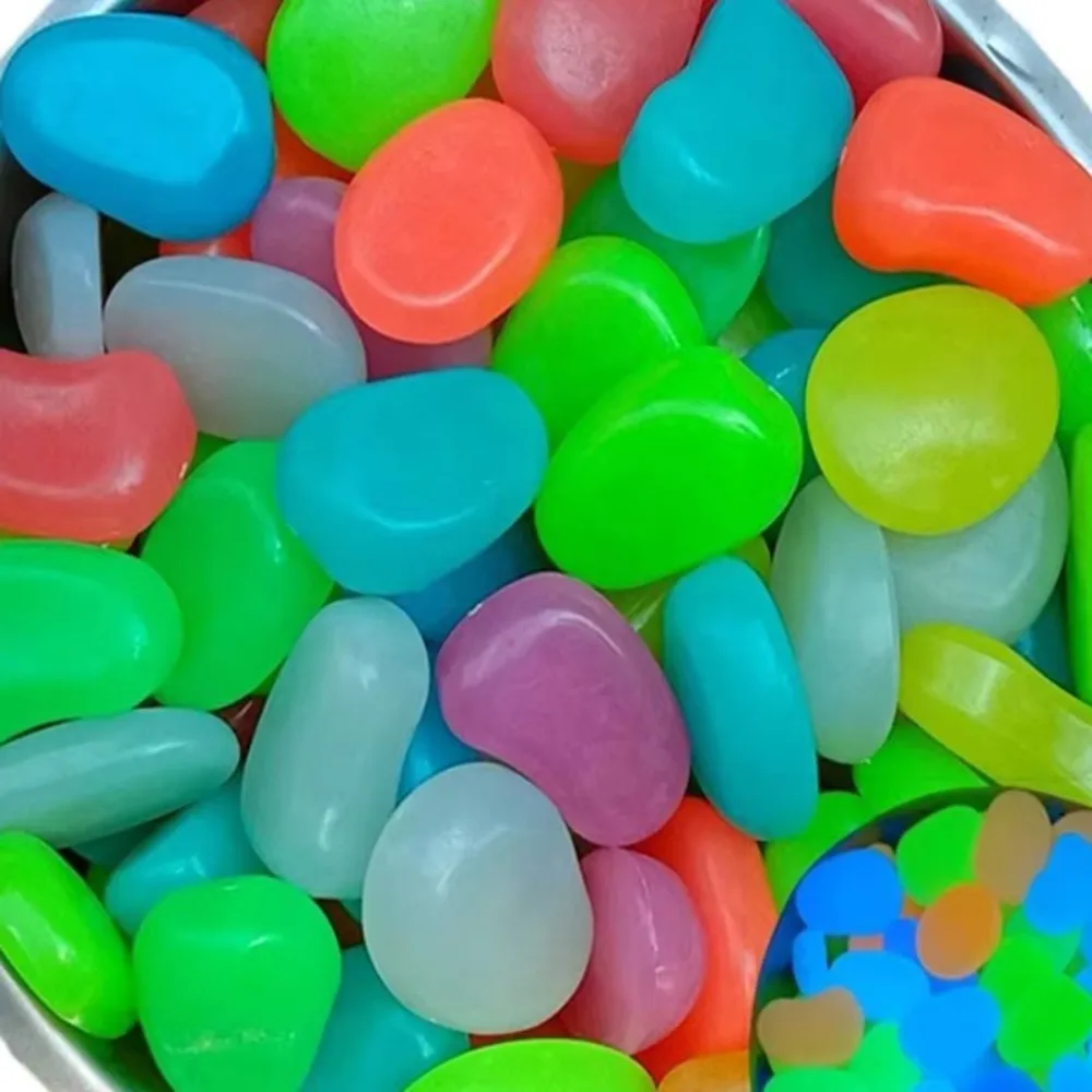 10pcs Decoration 4.5cm Luminous Pebbles Glow in Dark Garden Decoration Luminous Stone Gravel Big Big Stone Garden