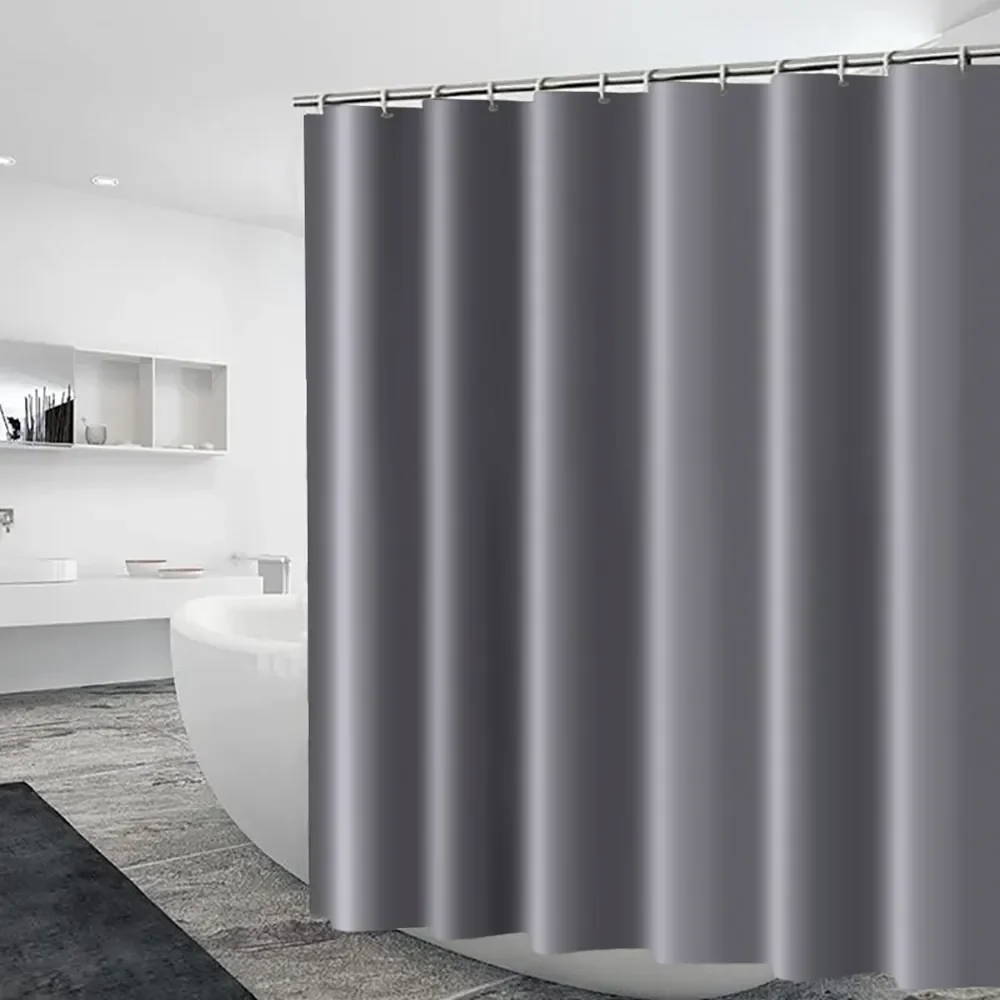 180-230cm Shower Curtains shower curtains Waterproof Heavy Duty Thick Fabric Bath Curtain for Hotel Bathroom Bathtub Solid White Private Cover