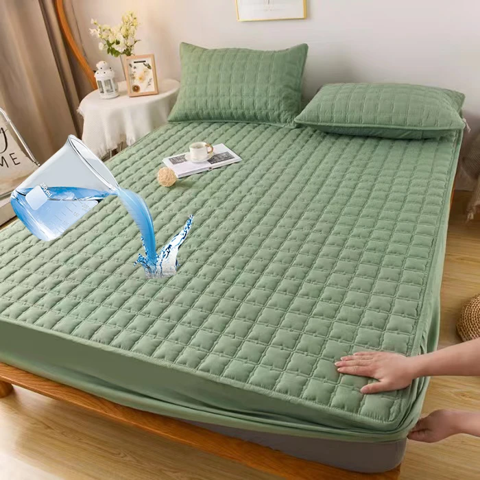 Waterproof Quilted Fitted Sheet Pet Anti-wetting Bed Sheet Queen