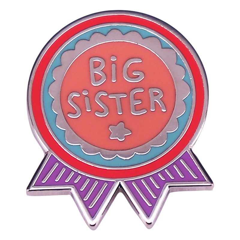 

A2420 Cute Cartoon Big Sister Medal Brooches Lapel Pins for Backpack Enamel Pins Decorative Badges Jewelry Accessories Gift