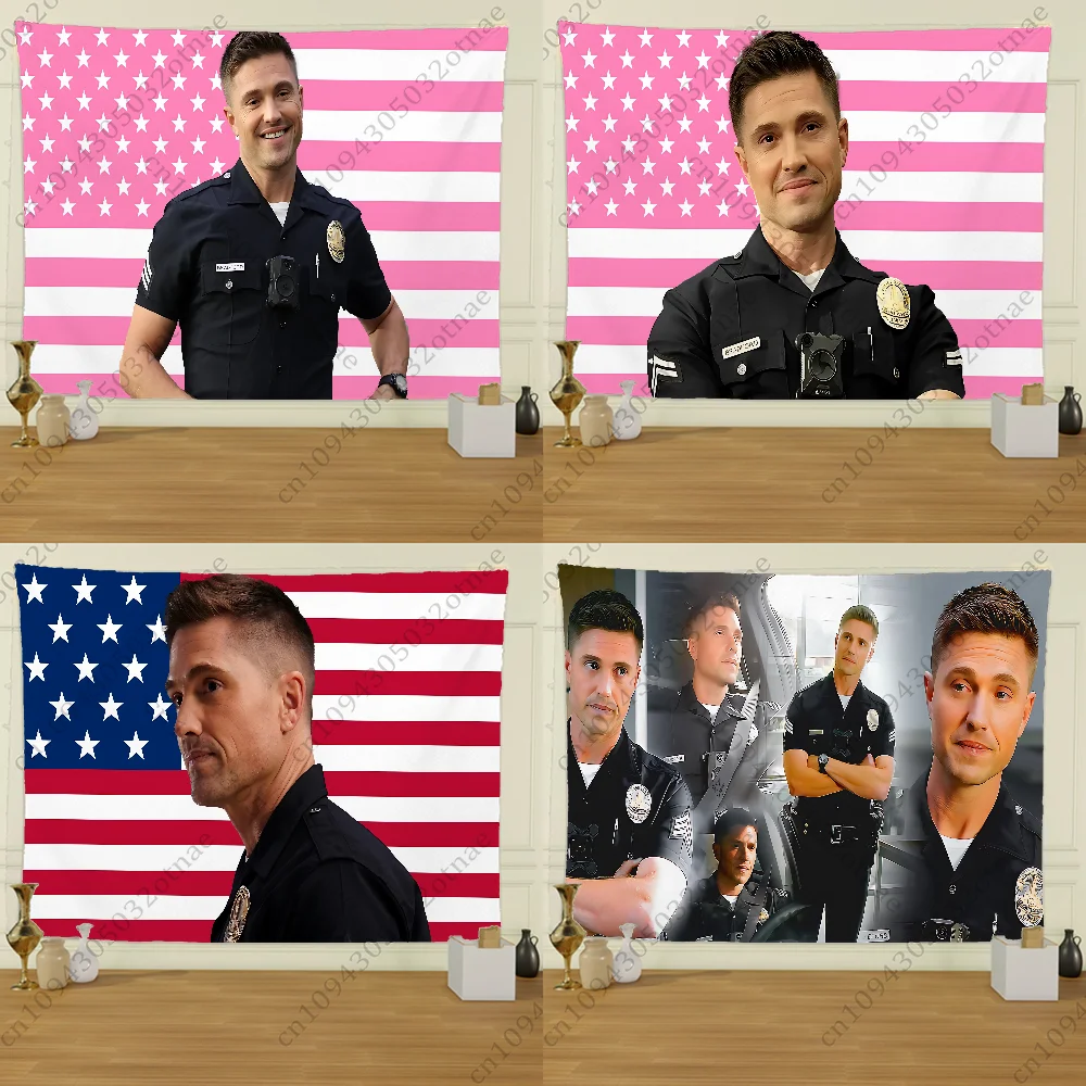 Tim Bradford Rookied America Flag Tapestry Creative Pattern Living Room Wall Art Tapestry Decor Party Outdoor Decorate Banners