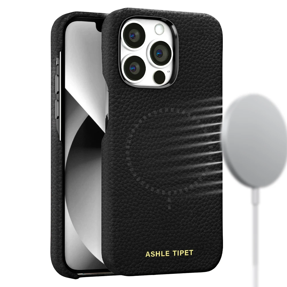 

Чехол Для Magsafe для iPhone 13 Pro Max 13 Mini 13Pro, Магнитный Роскошный чехол из натуральной воловьей кожи с зернистой кожей и металлической рамкой для задней панели телефона