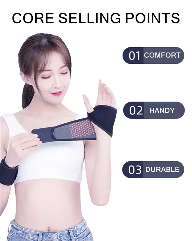 Adjustable Self-heating Warm Wrist Band Tourmaline Magnet Wrist Hand Warmer Compression Pain Relief Wristband Sanitizer Belt