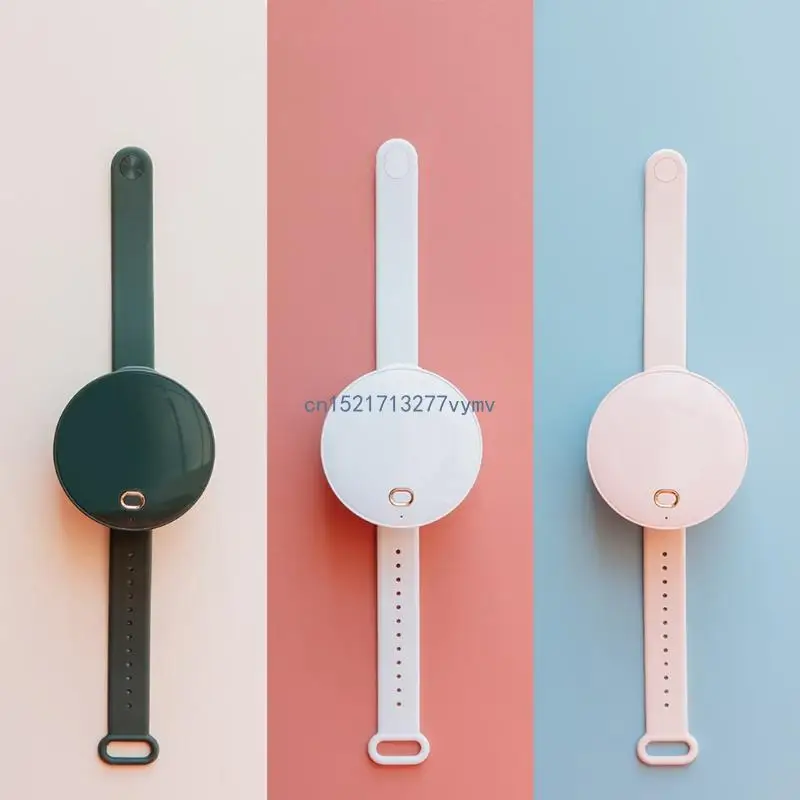 

Portable Wrist Fan Mirror Leafless USB Rechargeable 3 Speed Adjustable Air Cooler Handheld for Travel Home Office Use