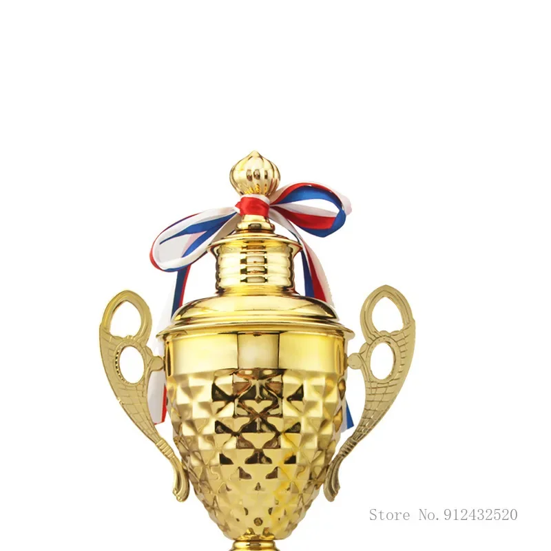 Customized Large Metal Trophy Commercial Covered Medal Souvenir Universal Sports Trophy, Customizable Home Decoration, 37cm, 1Pc