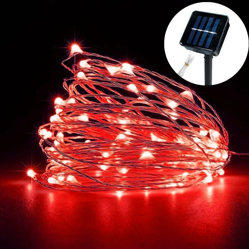 Solar-Powered Waterproof LED Fairy String Lights for Outdoor Holiday and Party Decor