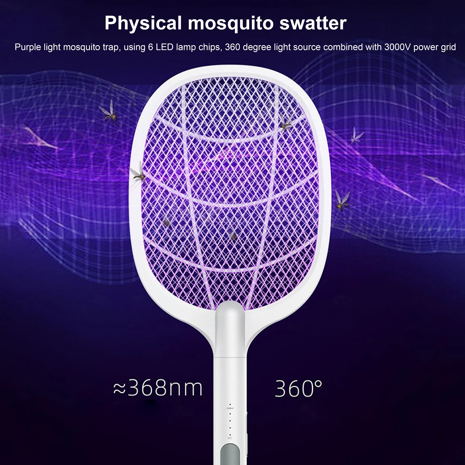 2 IN 1 Electric Mosquito Swatter Mosquito Killer USB Rechargeable Safety Super Mosquito Killing Bug Zapper Summer Fly Bat Trap