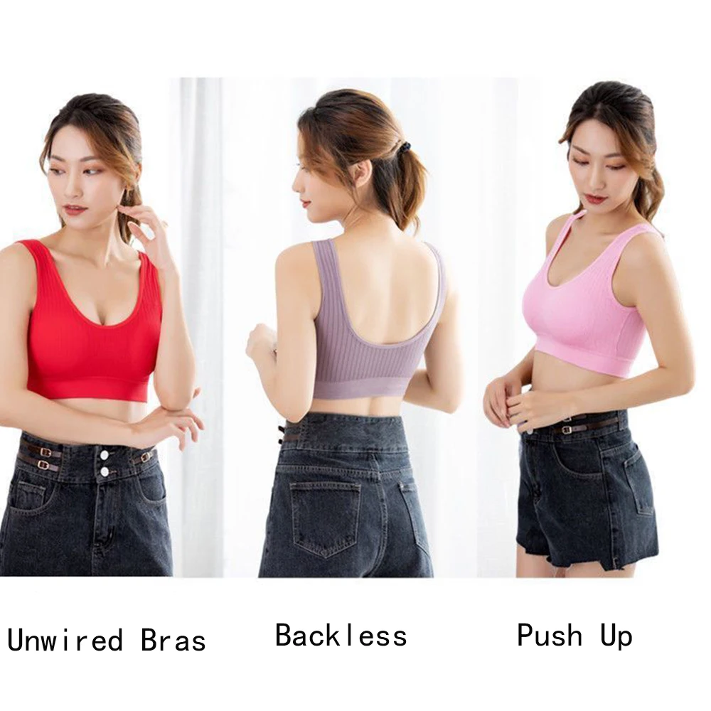 Sexy Top Seamless Bra Plus Size Backless Bras Push Up Women Wireless  Bralette Woman Underwear Sports Unwired Bra Without Frame - AliExpress