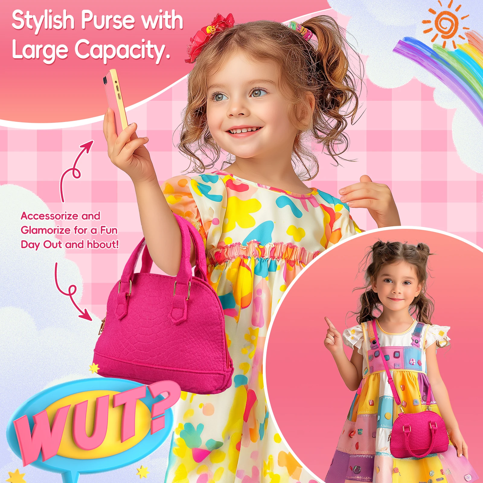 Play Purse for Little Girls 23PCS Toddler Purse Pretend Makeup for Toddlers Princess Toys Handbag Phone Wallet princess pretend toys