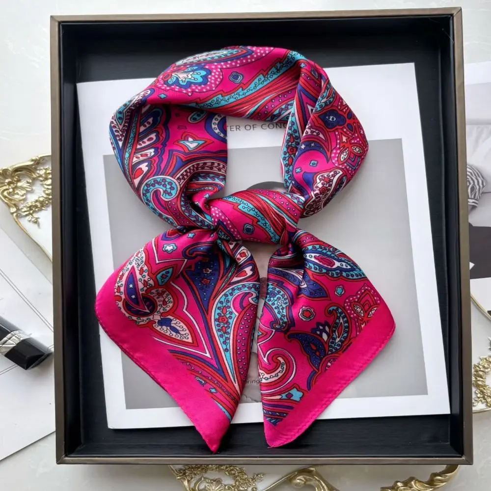 Polyester Square Scarf Thin Vintage Headkerchief Hijab Shawl