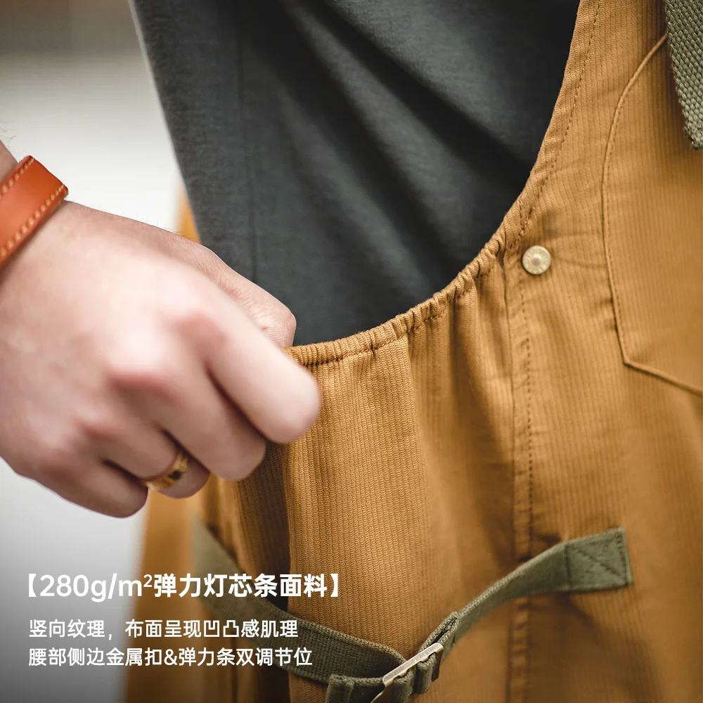 Maden Workwear American Retro Strap Pants Loose Straight Barrel Amekaji Casual One Piece Sling Long Pants Men's Fashion