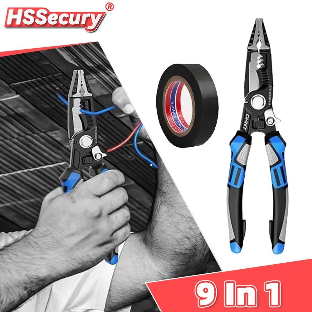 

9 In 1 Multifunctional Stripping Pliers Crimping Tool for Electrician Repair Cable Wiring Pliers Wire Scissors Stripping Cutter
