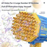 69-hole Bazooka Bubble Gun Children's Bubble Blowing Toy Automatic Electric Bubble Machine Outdoors Play Props Gifts Children 2