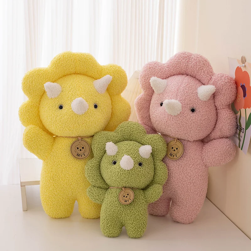 

Симпатичный Динозавр Трицератопс, плюшевые игрушки, милые плюшевые животные, плюшевые милые хлопковые куклы T-rex, мягкая детская подушка для объятий, подарок для мальчика