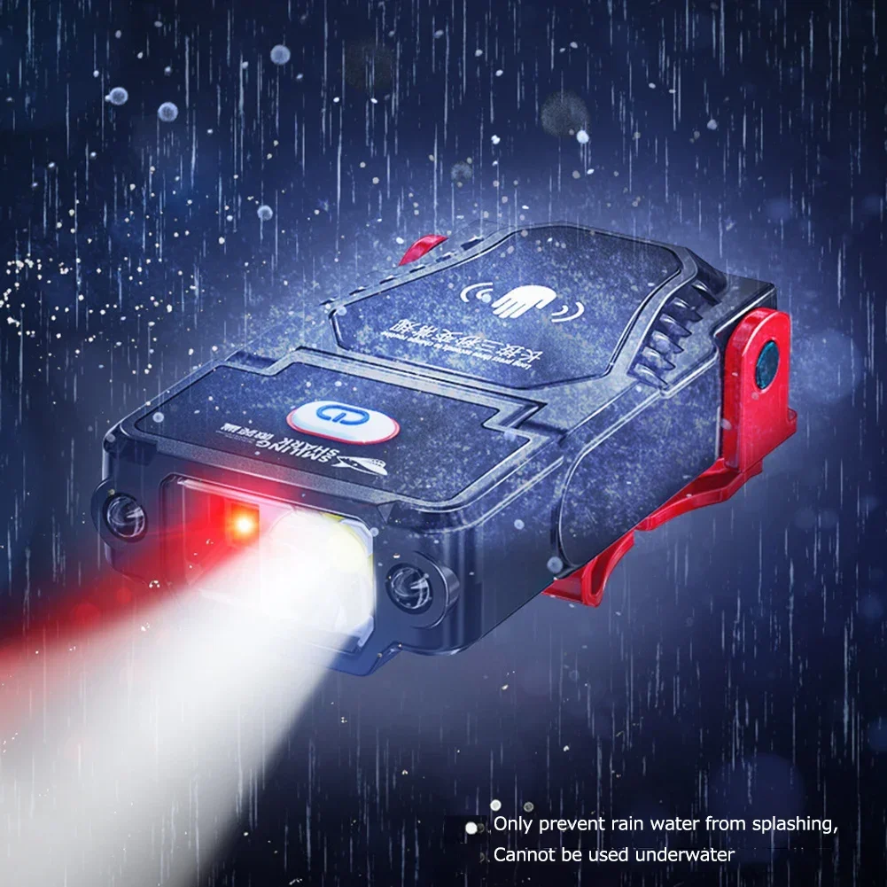 Description Picture 3 of itemDual Light Source Induction Head Clip Cap Headlight Strong Light Rechargeable Outdoor Night Fishing Hunting Lightin Brim Light