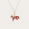1Pc Fashion Niche Enamel Red Horse Pendant Necklace for Women Keychain Pendant Sweet Cool Party Jewelry Valentine's Day Gift 1