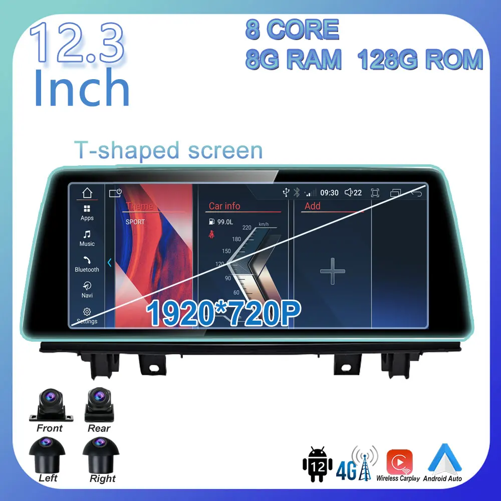 

Android 12 For BMW X1 F48 2016-2019 NBT EVO System 12.3 Inch Car Screen Car Video Player GPS Navigation Multimedia Bluetooth