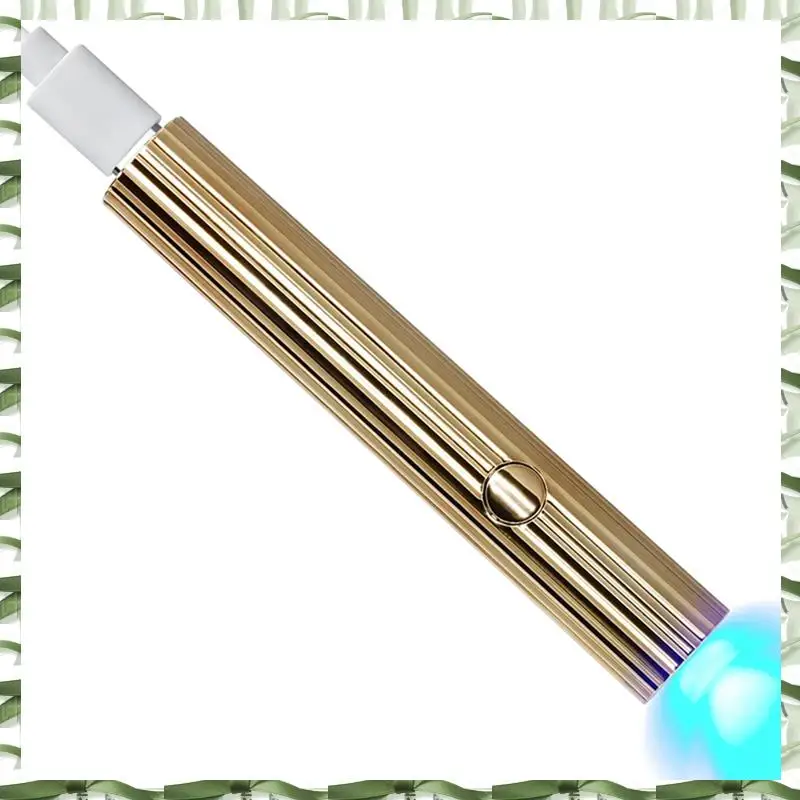 Mini UV LED Nail Dryers 3W Portable Quick Nail Drying Lamp USB Rechargeable Mini Flashlight Pen, Easy Install Gold