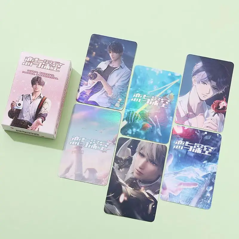 게임 사랑과 깊은 공간 레이저 카드, 양면 인쇄, LOMO 카드 선물, Xavier Zayne Rafayel ralayo Shen Xinghui Li Shen Qi Yu