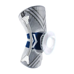 Enhanced Knee Support Brace with Pressurized Elastic and Silicone Springs - Ideal - L (Light Grey)
