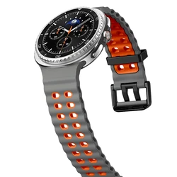 Sport Silicone Two - Tone Band - Marine Belt Bracelet - Galaxy Watch8 9 40mm (Space gray - orange)