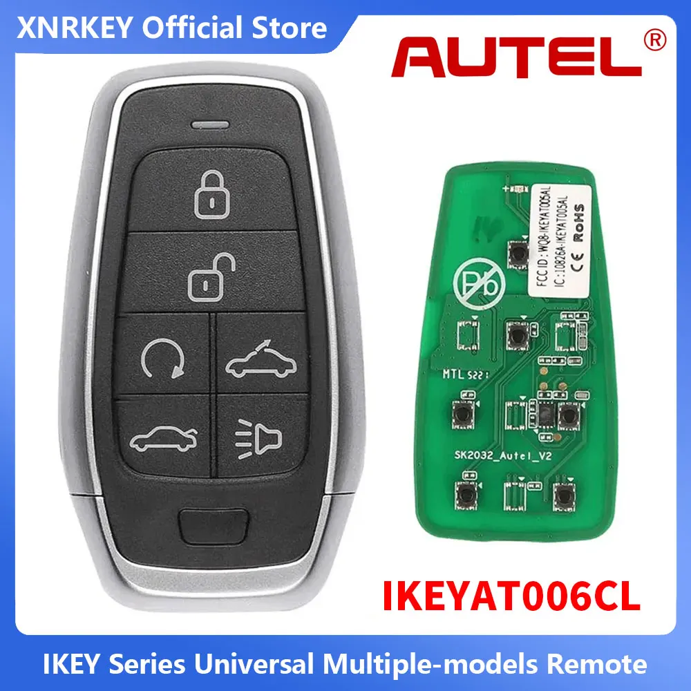 

5 Pcs/lot Atuel IKEY AT006CL Universal Smart Key 6 Buttons Autel Remote For MaxiIM KM100