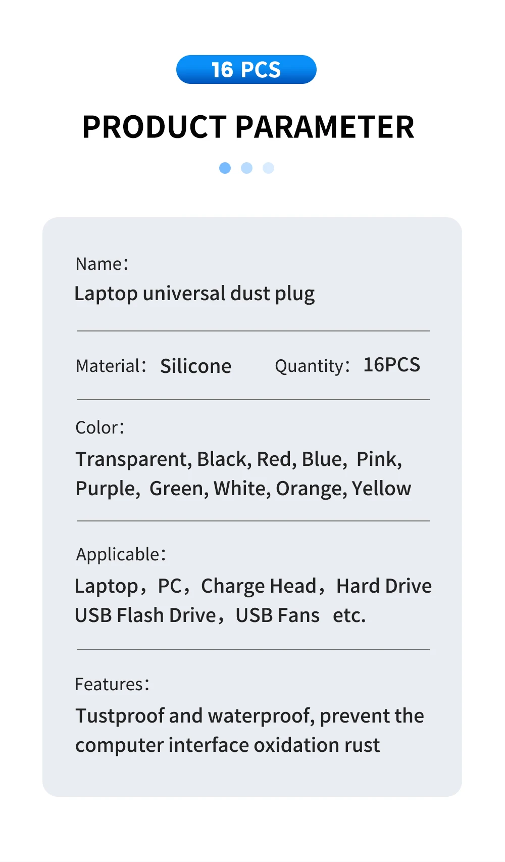 Tanie Silikonowa wtyczka przeciwpyłowa Notebook pyłoszczelna Stopper Laptop uniwersalna przeciwpyłowa wtyczka sklep