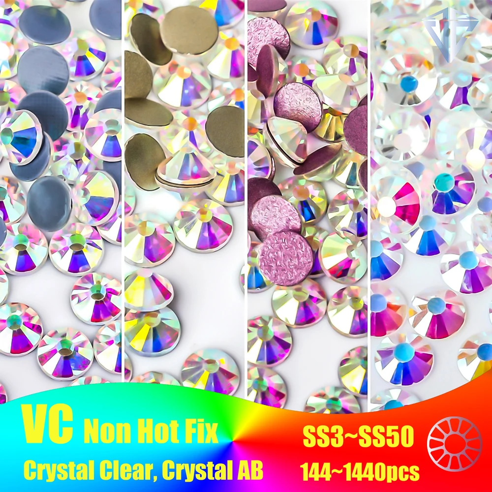 Top Glitter Crystal AB Rhinestones SS3-SS40 Non Hot Fix FlatBack Strass  Sewing & Fabric Garment Nail Art Rhinestone Decorations - AliExpress