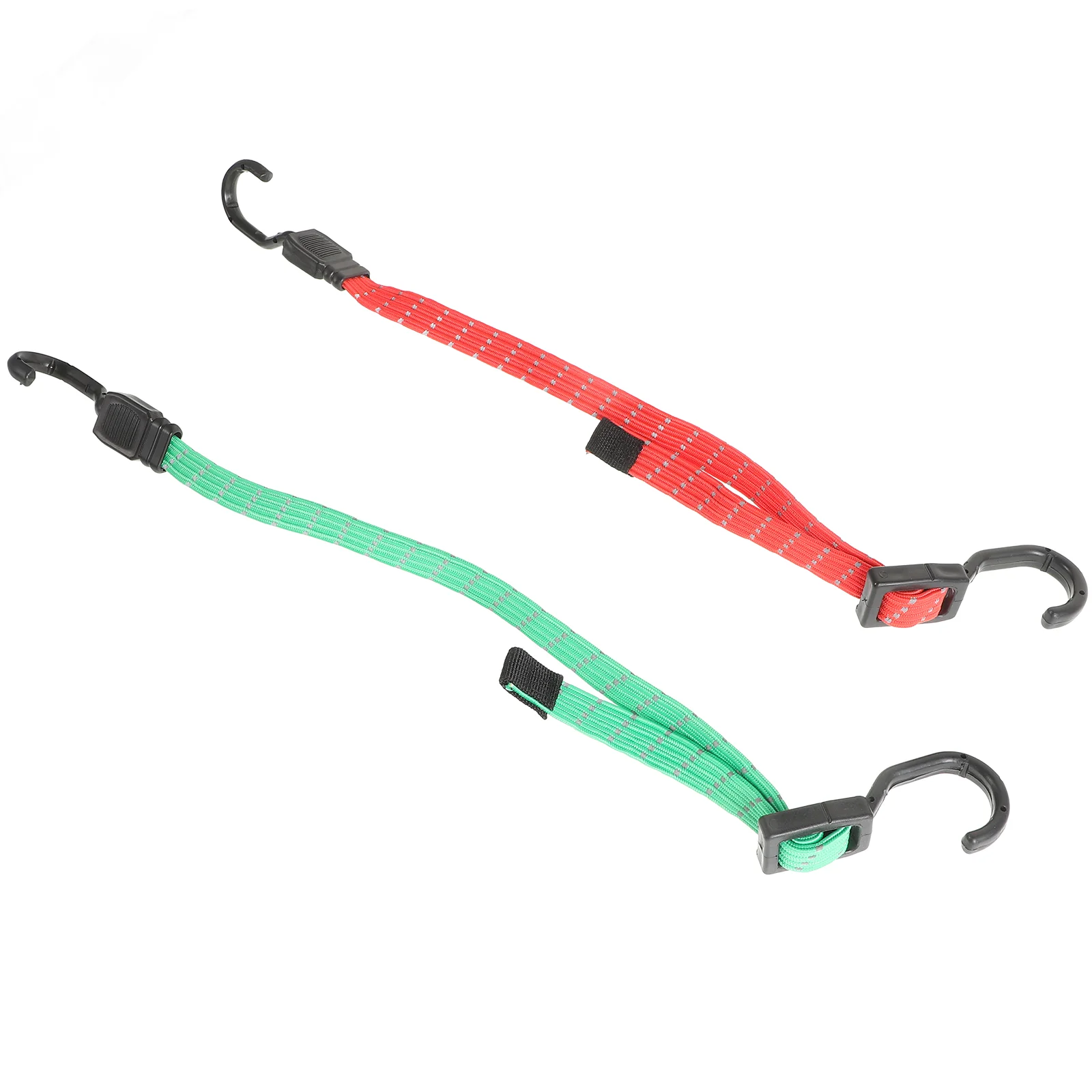 Elastic Bungee Cord With Hook Flat Cargo Straps Heavy Duty Tensioning Belts Adjustable Luggage Tie Down Motorcycle Hooks 2 Pcs