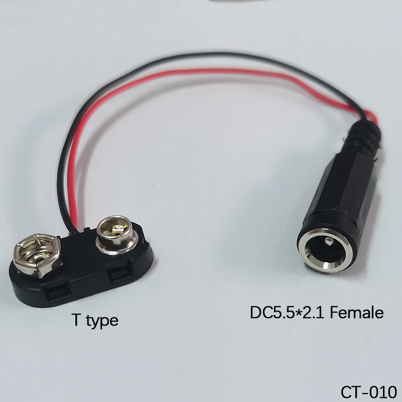 1 Stück 9 V Batterie-Snaps-Stecker, vielseitiger 9-V-Batteriehalter, I/T-Typ, weiche/harte Schale, Krokodilklemme, DC 5521 männlicher/weiblicher Adapter – Detail 16