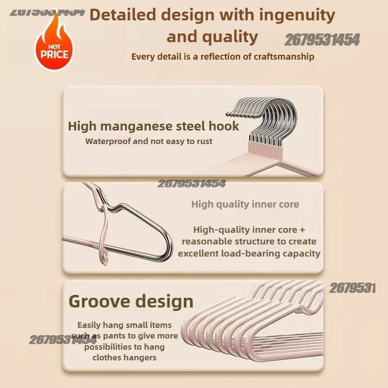 Clothes Hangers Garment Organizer Non Marking Non Slip Drying Metal Thick Storage Home Bedrooms Wardrobes Adult