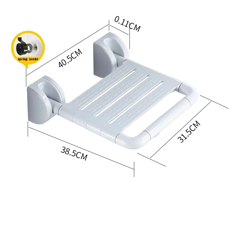 Bathroom Shower Wall Mounted Seat Folding Stool Entrance Door Changing Shoes Chair Stainless 3
