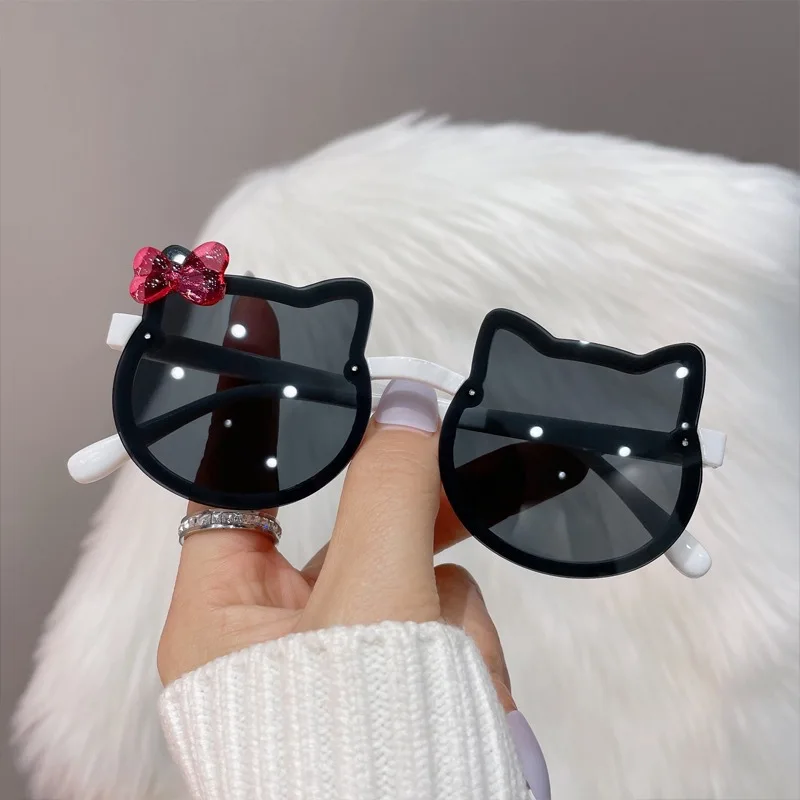 Gradient UV Resistant Sunglasses for Girls with Cute Cartoon Design