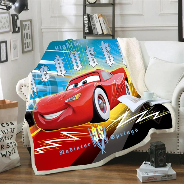 Cartoon 3d Disney Cars Plush Flannel Throw for Boys Girls Baby Kids Adults  on Bed Sofa
