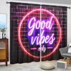 2pcs Good Vibes Only Printed Curtain for Home Decor - Rod Pocket Window Treatment for Bedroom, Office, Kitchen and Living Room 1