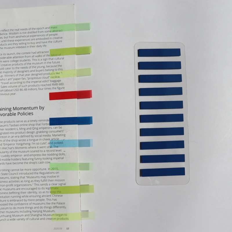200 Blatt farbige Aufkleber, Notizen, transparent, selbstklebend, Index-Tabs, Flaggen, Haftnotizen, Schreibwaren, Schule, Bürobedarf – Detail 8